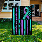 3VT. Suicide Prevention Flag Garden Flag Mockup 3