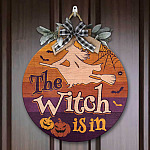4TM. The Witch Is In (7) Door Sign Mockup 7