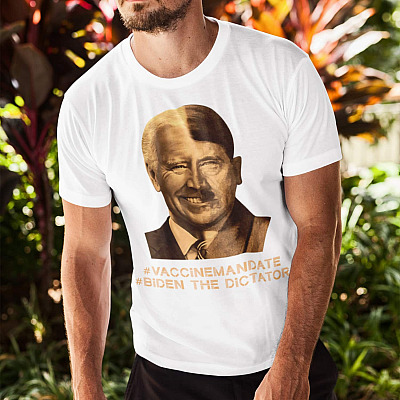 Alternative view of Biden The Dictator Vaccine Mandate T-Shirt - Stop The Mandates Medical Freedom V-Neck Tee