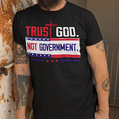 Alternative view of Trust God Not Government T-Shirt Jesus Christian Shirt - Faith Shirts For Women