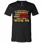 My Whole Family Tshirt, Black, V-Neck T-Shirt