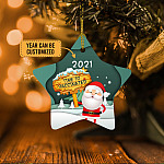 Personalized Vac-cinated Ornament Time to Vac-cinated Holiday Flat Star Ornament