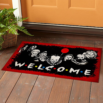 Alternative view of Welcome Horror Killer Movie Characters Outdoor Indoor Doormat - Halloween Doormat Decorative Entrance Rug