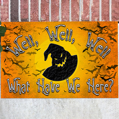 Oogie Boogie Well Well Well What Have We Here Outdoor Indoor Doormat - Nightmare Halloween Christmas Door Mat