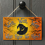 Oogie Boogie What Have We Here Halloween Nightmare Before Christmas Wooden Door Sign - Front Porch Sign
