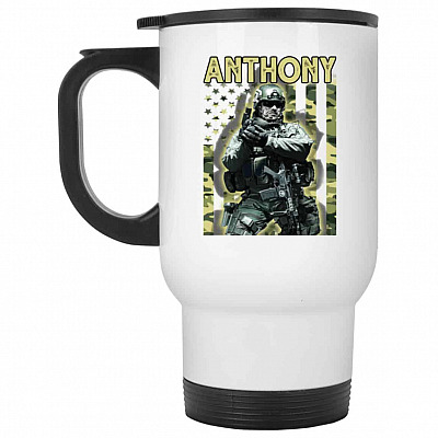 14 oz. White Travel Mug