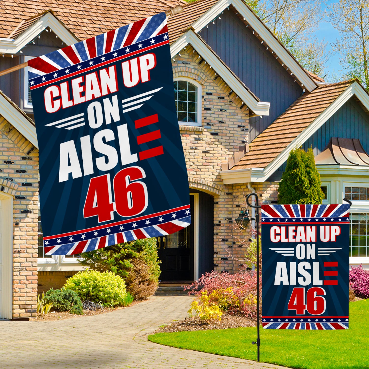 3KT. Clean Up On Aisle 46-30x40 Garden & House Mockup 3