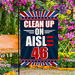 3KT. Clean Up On Aisle 46-30x40 Garden Flag Mockup 4