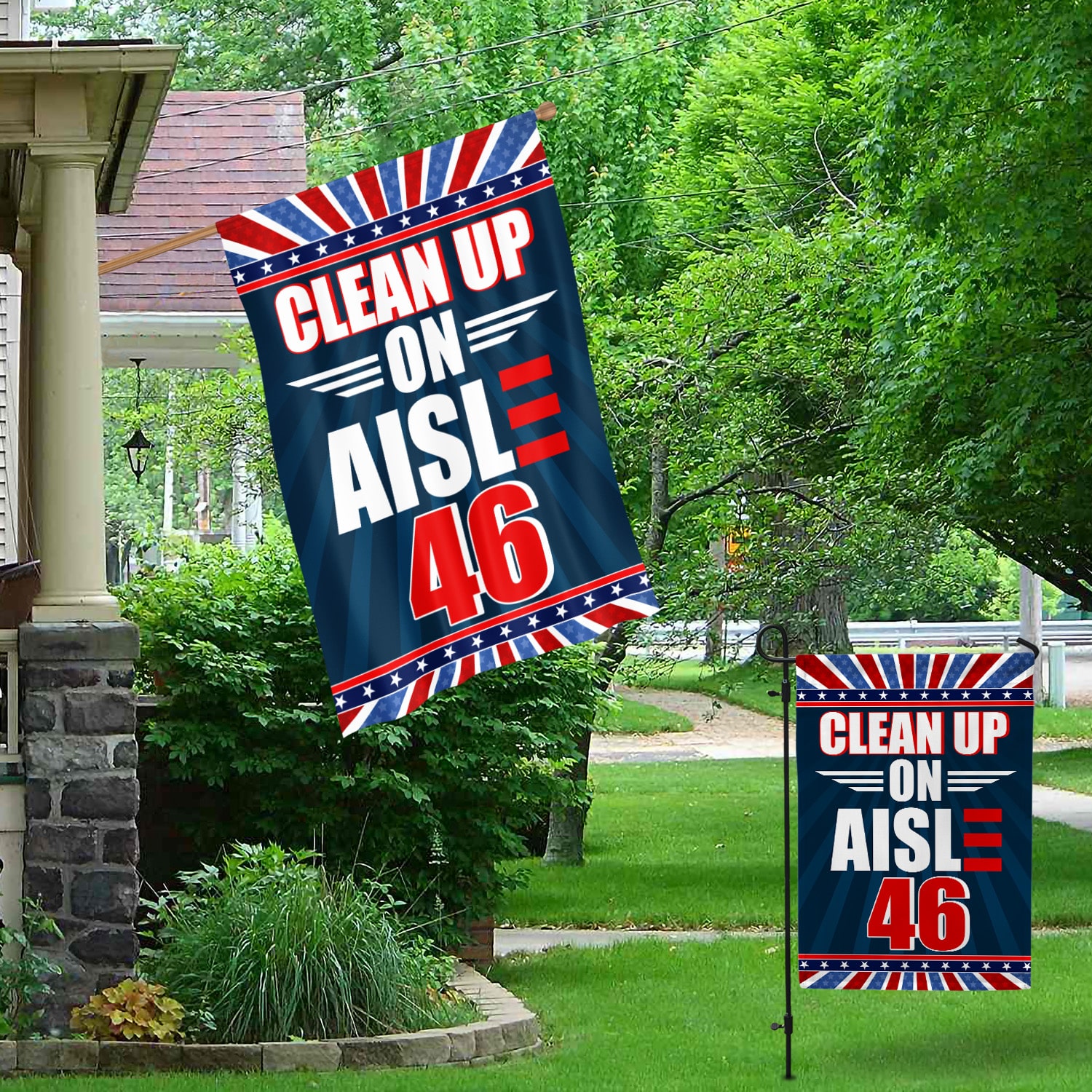 3KT. Clean Up On Aisle 46-30x40 Garden & House Mockup 1
