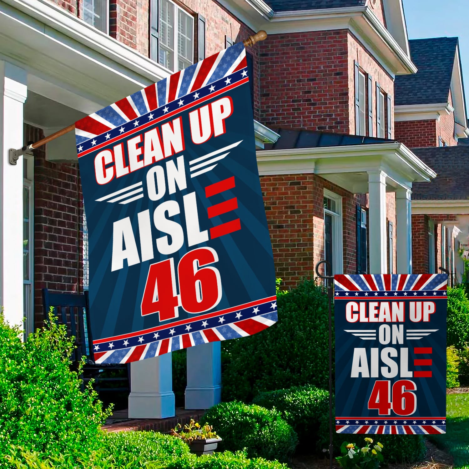 3KT. Clean Up On Aisle 46-30x40 Garden & House Mockup 2