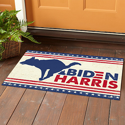Alternative view of Dog Pooping on Biden Harris Indoor Outdoor Doormat - Biden Wipe Feet Here Doormat