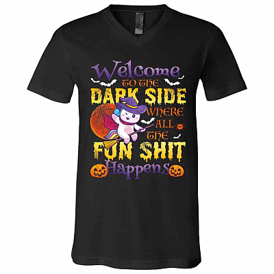 Welcome To The Tshirt, Black, V-Neck T-Shirt