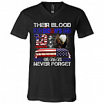 2TM. Their Blood Biden 1, Black, V-Neck T-Shirt