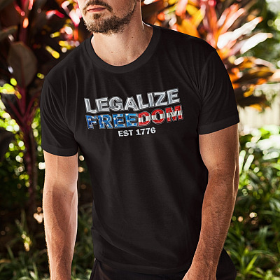 Alternative view of Legalize Freedom EST 1776 Republican American Flag T-Shirt Restore The Constitution Shirt