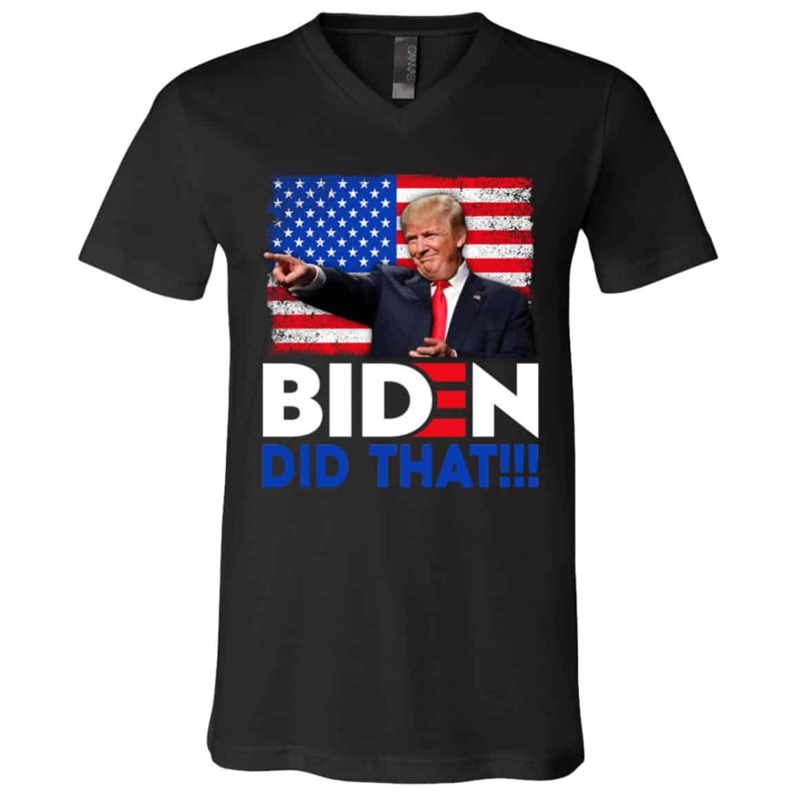biden, Black, V-Neck T-Shirt