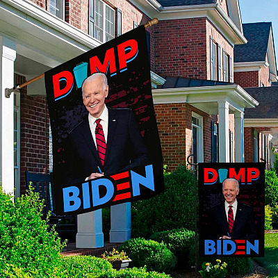Alternative view of Dump Biden Garden Flag - Pro Trump Biden Is An Idiot House Flag - Wall Flag