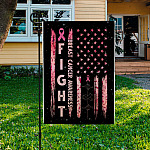 2UT. Fight Breast Cancer Side 1 Garden Flag Mockup 3
