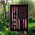 2UT. Fight Breast Cancer Side 1 Garden Flag Mockup 5