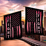 2UT. Fight Breast Cancer Side 1 House Flag Mockup 2 Side-2