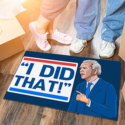 Alternative view of I Did that Biden Doormat Funny I Did that Gas Pump Anti Biden Entrance Indoor Outdoor Decorative Doormat