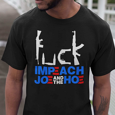 Fuck Impeach Joe And The Hoe T-shirt - V-neck - Anti Joe Biden Shirt - Funny Political Shirt