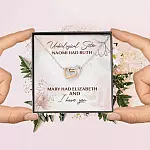 Unbiological Sister Naomi Had Ruth Mary Had Elizabeth And I Have You Interlocking Hearts Pendant Necklace