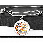 To My Children If I Had to Choose Between Loving You and Breathing Butterfly Circle Pendant Necklace - Bangle