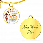 To My Children If I Had to Choose Between Loving You and Breathing Butterfly Circle Pendant Necklace - Bangle