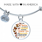To My Children If I Had to Choose Between Loving You and Breathing Butterfly Circle Pendant Necklace - Bangle
