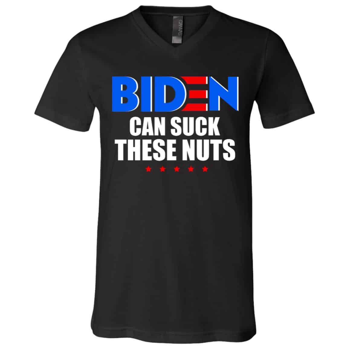 2 HG. Biden Can Suck, Black, V-Neck T-Shirt