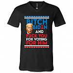 Bitch Biden Tshirt, Black, V-Neck T-Shirt