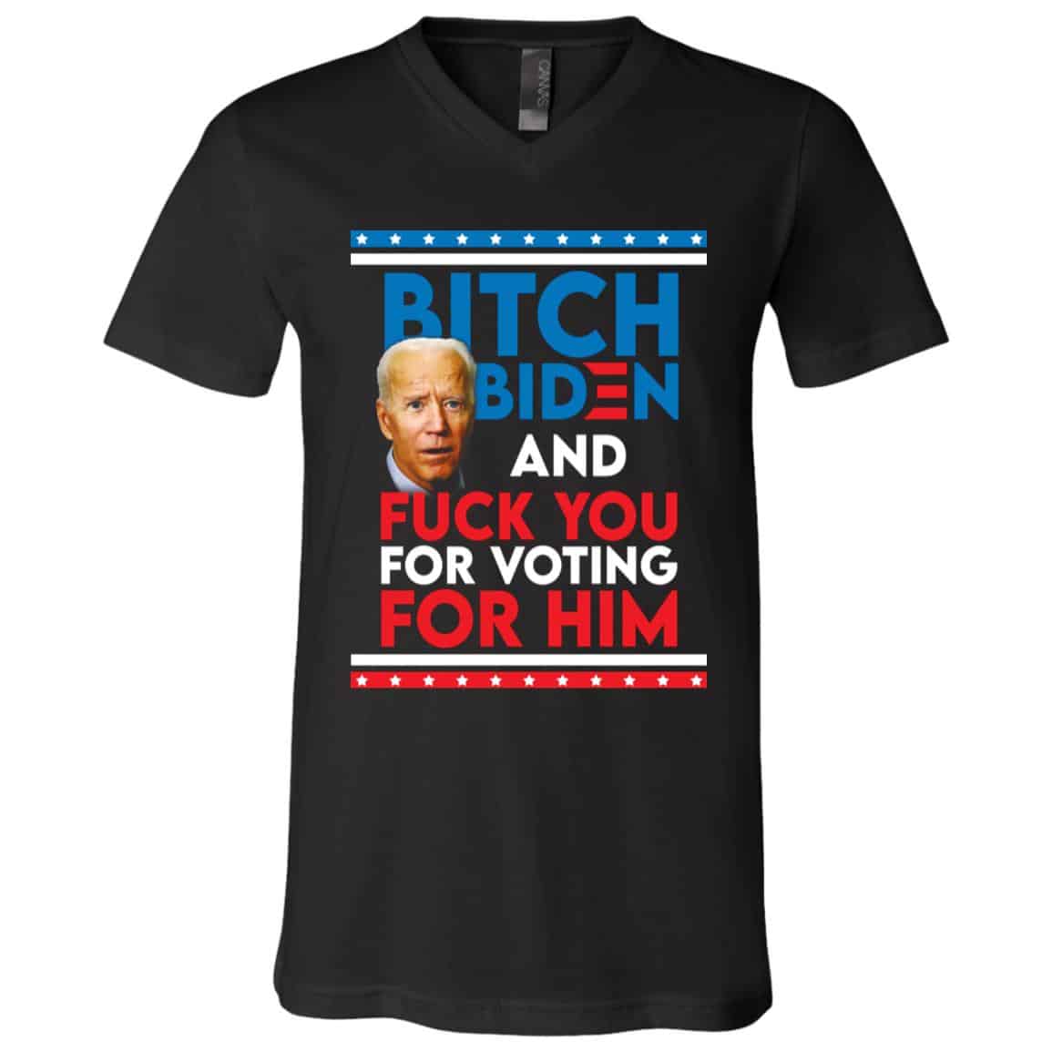 Bitch Biden Tshirt, Black, V-Neck T-Shirt