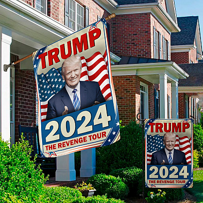 Alternative view of Trump 2024 The Revenge Tour Decorative Garden Flag - Indoor Outdoor Flag - House Flag - Trump Supporter Flag