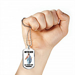 With God All Things Are Possible Jesus Dog Tag Pendant Necklace