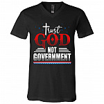3HV. Trust God Not Government (tee) (3), Black, V-Neck T-Shirt