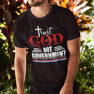 Alternative view of Trust God Not Government T-Shirt - Anti Biden Anti Government V-Neck Tee