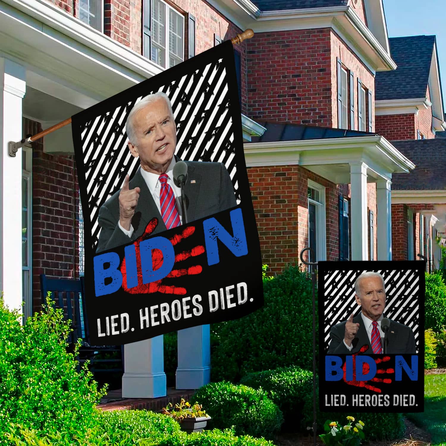 6UT. Biden Lied Heroes Died-flag -30x40 Garden & House Mockup 2