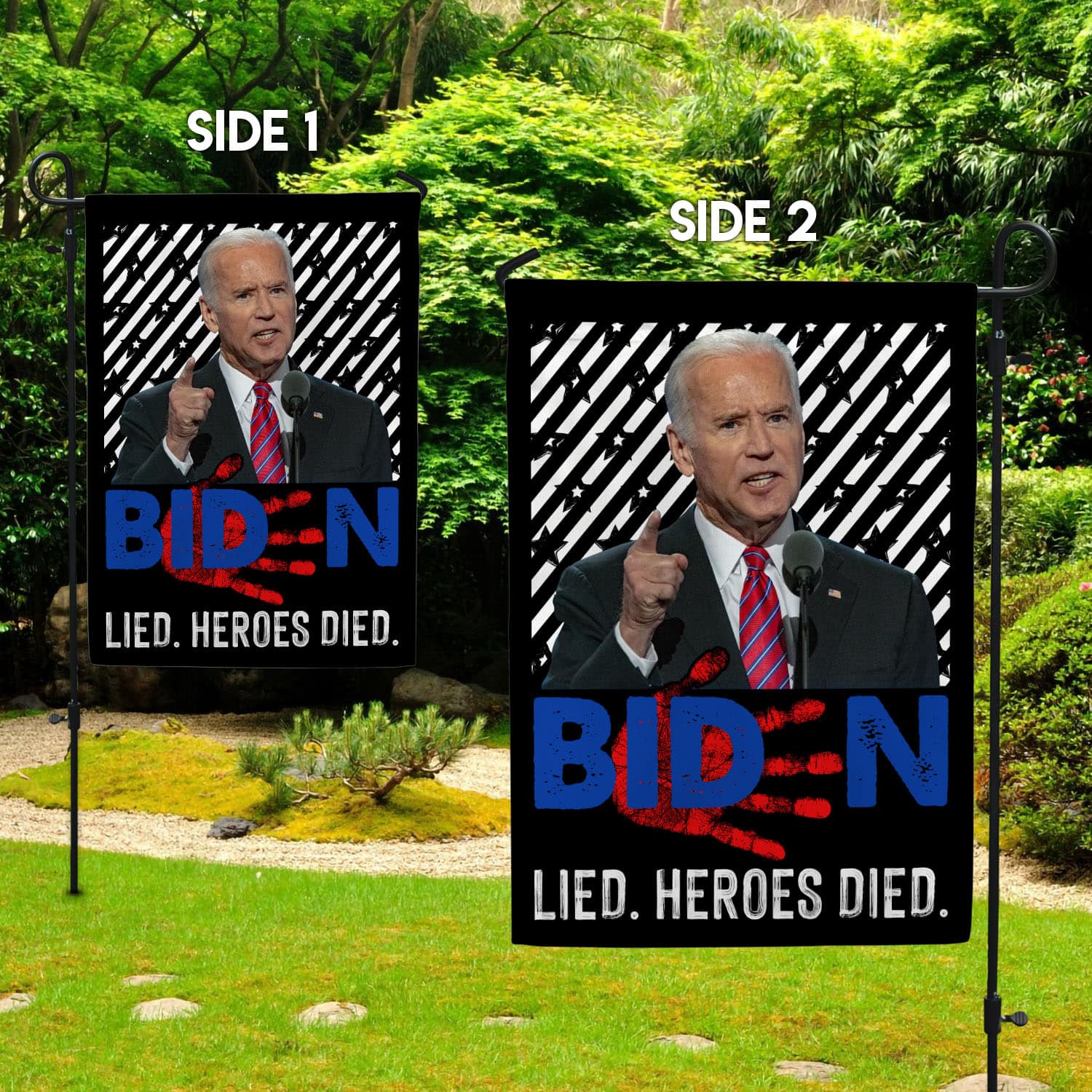 6UT. Biden Lied Heroes Died-flag -30x40 Garden Flag Mockup 2 Side