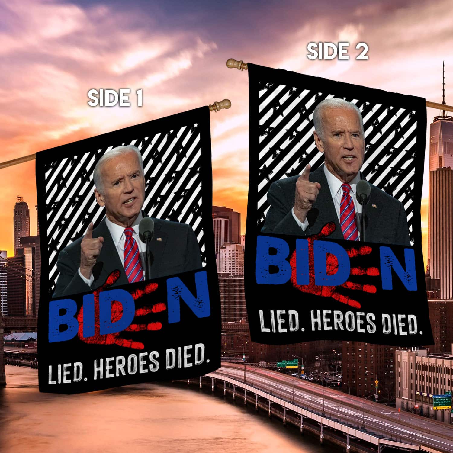 6UT. Biden Lied Heroes Died-flag -30x40 House Flag Mockup 2 Side-2