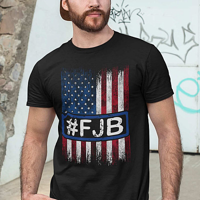 Alternative view of American Flag #FJB Impeach Biden T-Shirt - V-Neck Tee - F Biden T Shirts