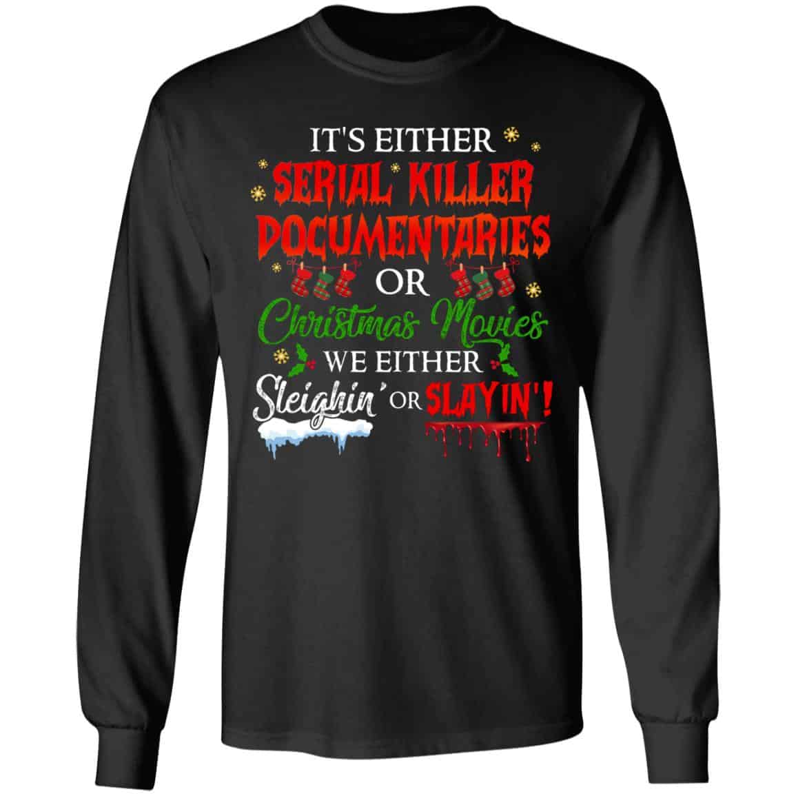 2. Christmas Movie 1, Black, Long Sleeve