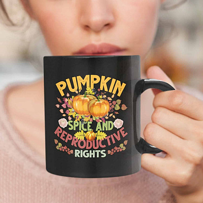 Pumpkin Spice And Reproductive Rights Ceramic Coffee Mug - Beer Stein - Water Bottle - Color Changing Mug