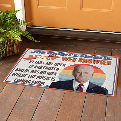 Alternative view of Joe Biden's Mind Is Like a Web Browser Indoor Outdoor Doormat - Funny Joe Biden Doormat