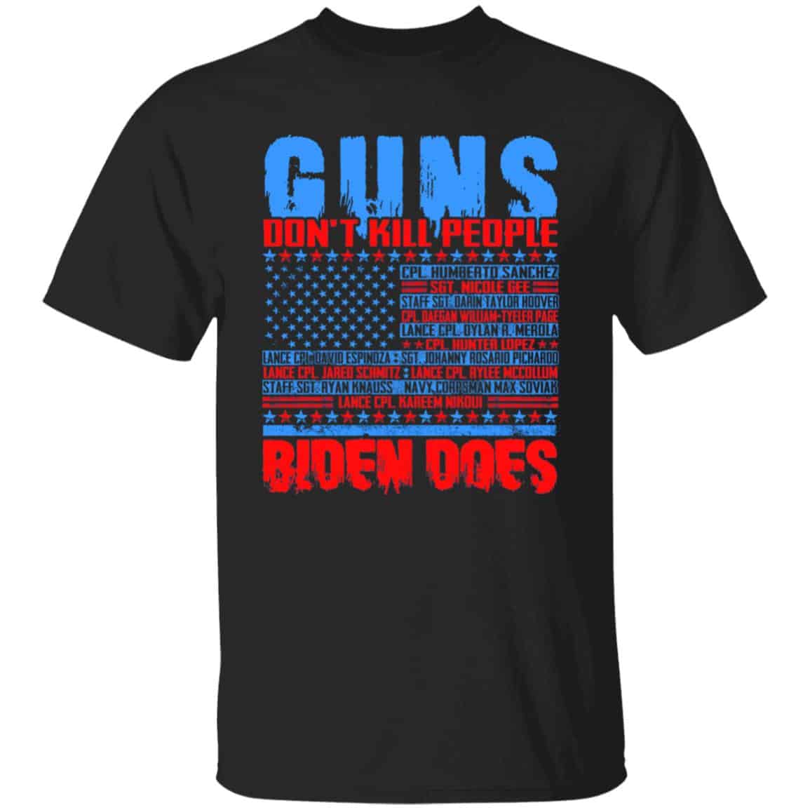 1VT. UU TIEN Gun Don't Kill People Biden, Black, Unisex T-Shirt