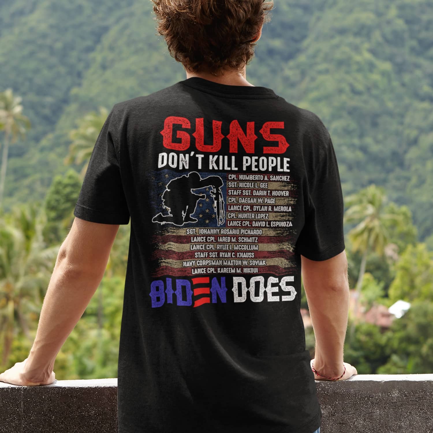 5Th UU TIEN. Guns Don't Kill People Biden Does (tee) mk