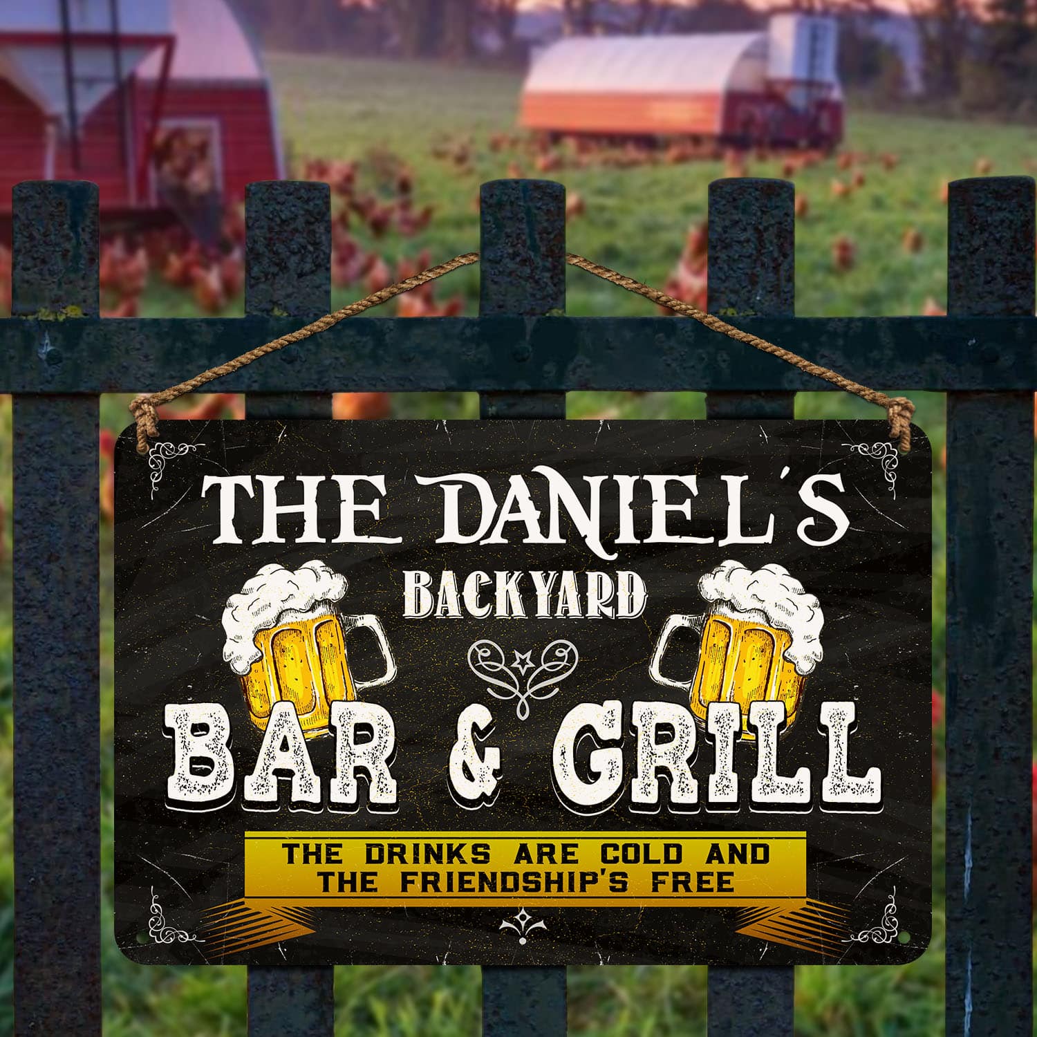 Sample Design Metal Sign Mockup 2