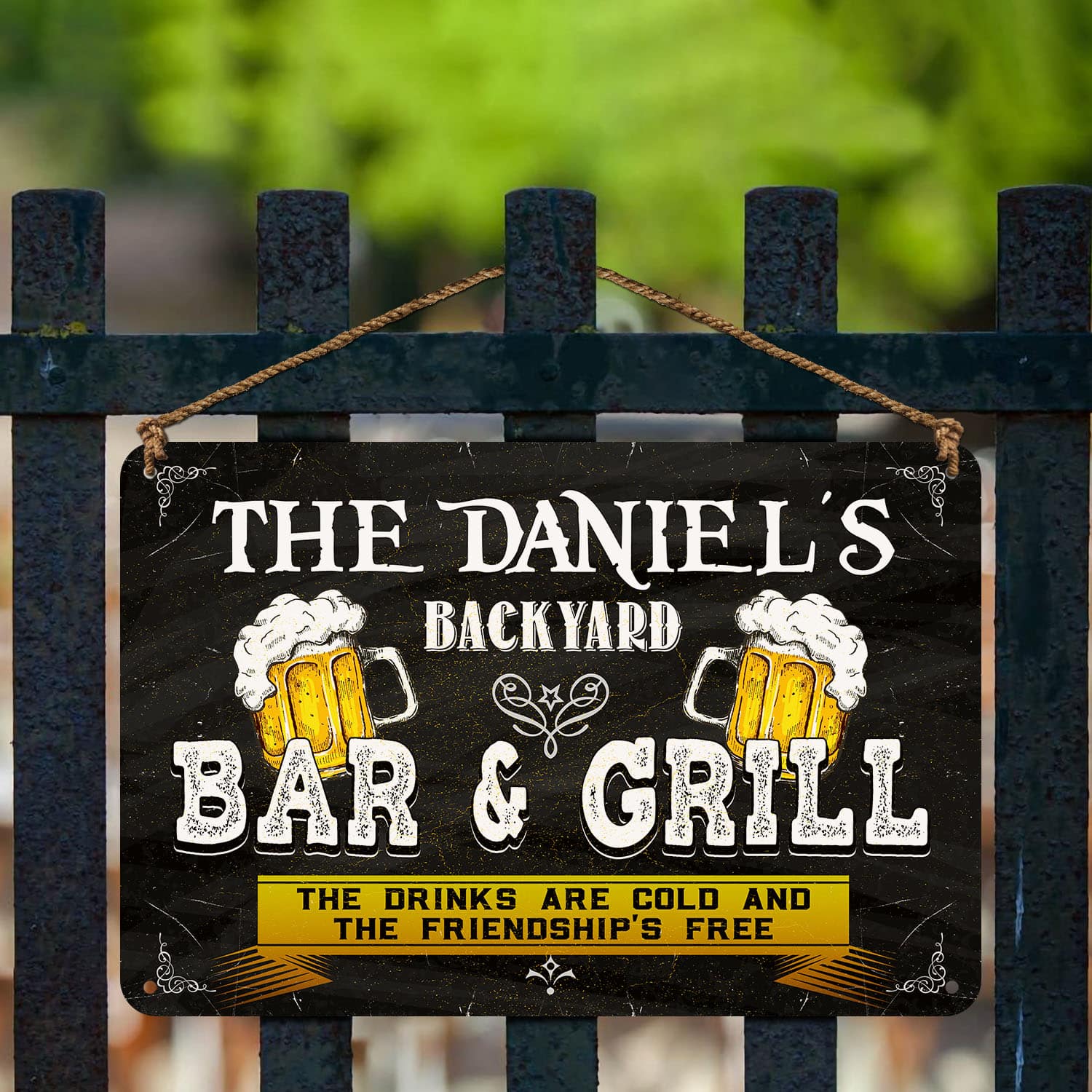 Sample Design Metal Sign Mockup 3
