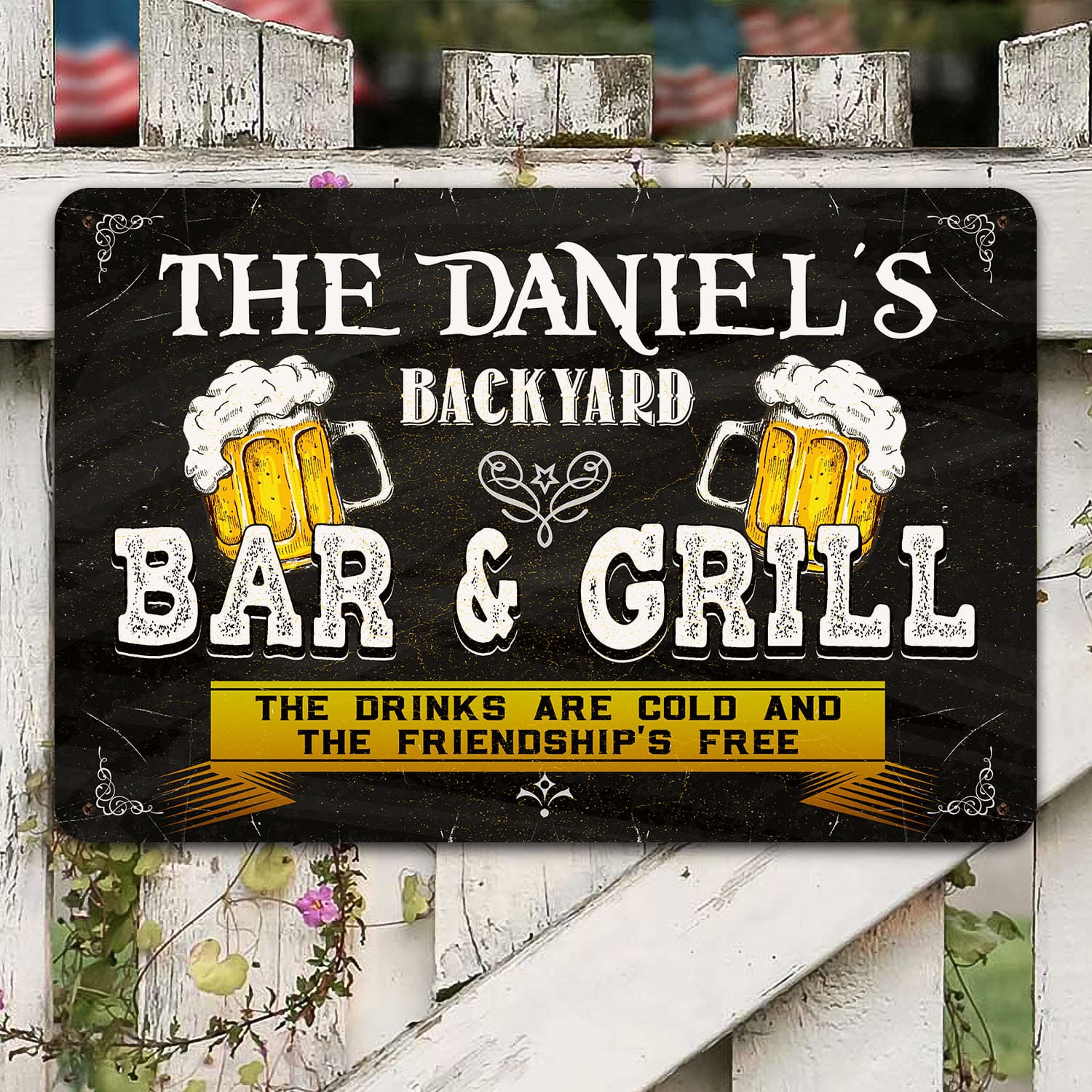 Sample Design Metal Sign Mockup 8