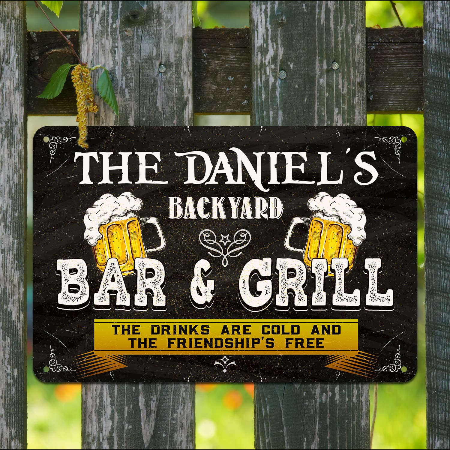 Sample Design Metal Sign Mockup 9