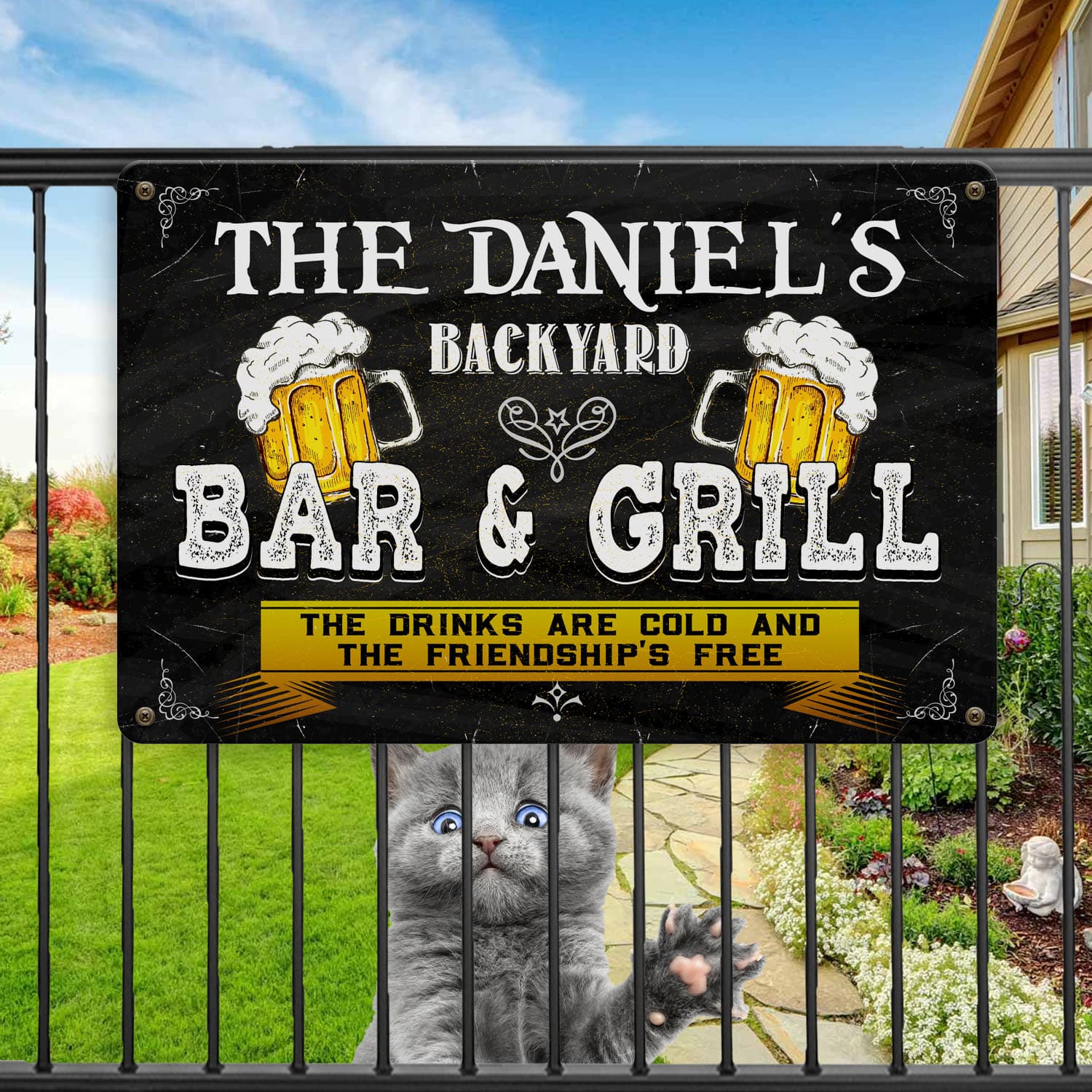 Sample Design Metal Sign Mockup 11